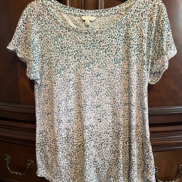 Lucky Brand Tops - Lucky Brand Silver Cream Relaxed T-Shirt